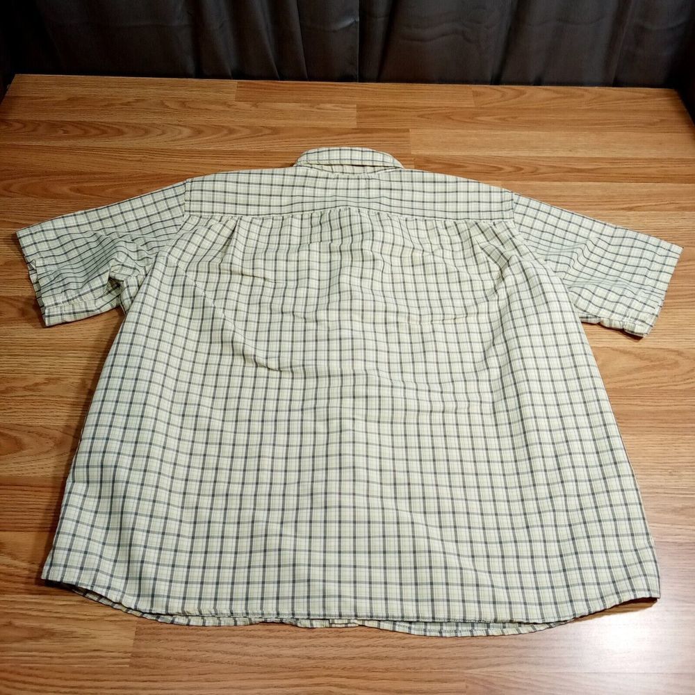 Eddie Bauer Vented Shirt Mens Sz XL Poly/Nylon Plaid Short Sleeve Button‎ Down - Picture 6 of 11